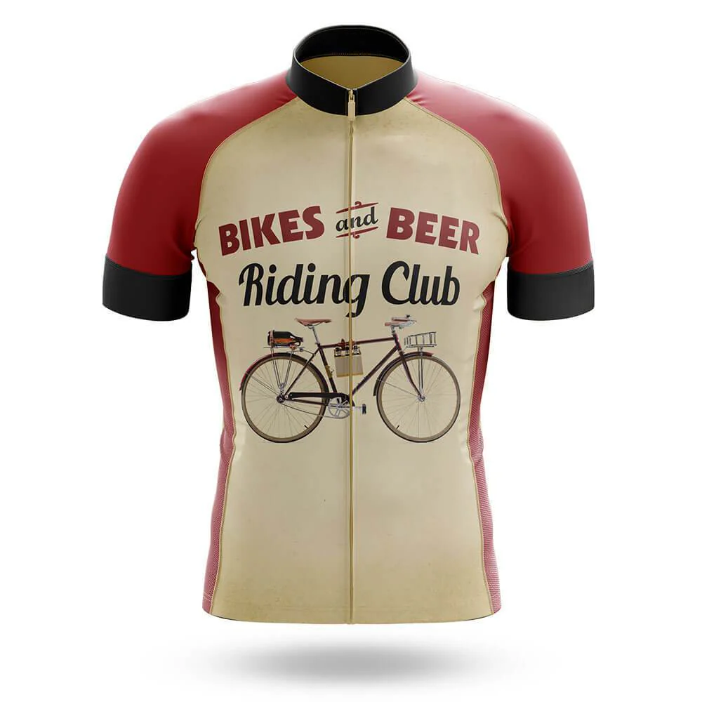 Retro Beer Riding Club Vintage Men's Short Sleeve Cycling Kit - Image 3