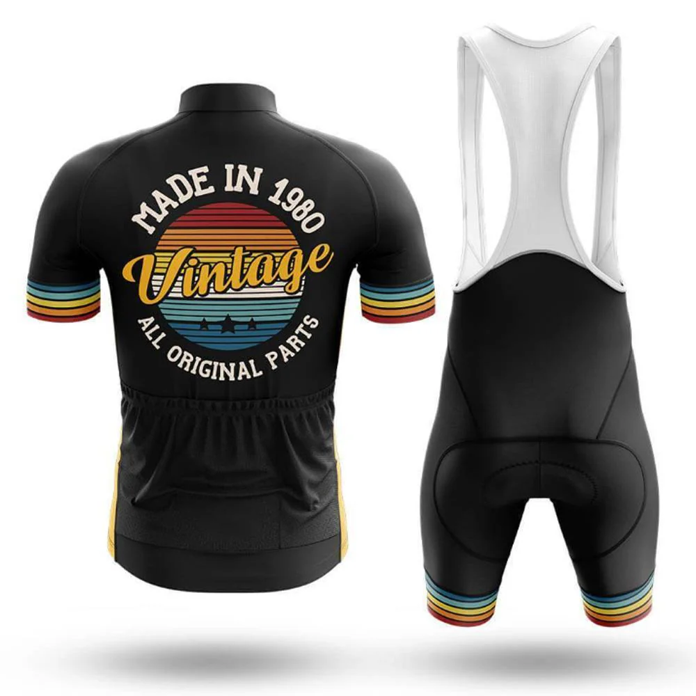 Retro Custom Year Vintage Men's Short Sleeve Cycling Kit - Image 2