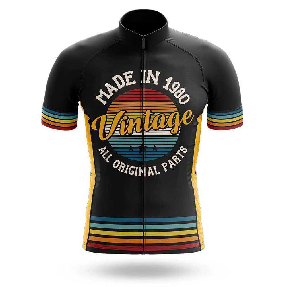 Retro Custom Year Vintage Men's Short Sleeve Cycling Kit - Image 3