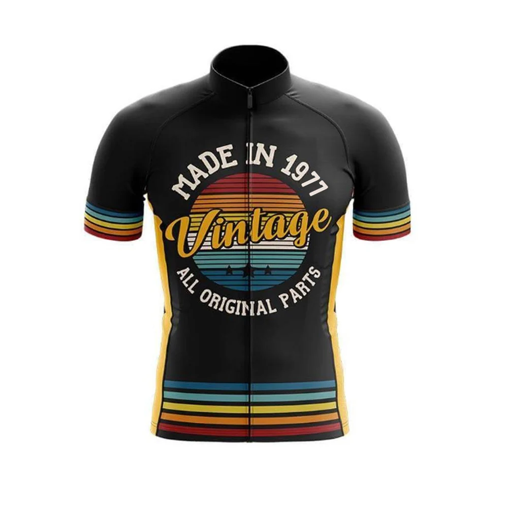 Retro Custom 1977 Year Vintage Men's Short Sleeve Cycling Kit - Image 3