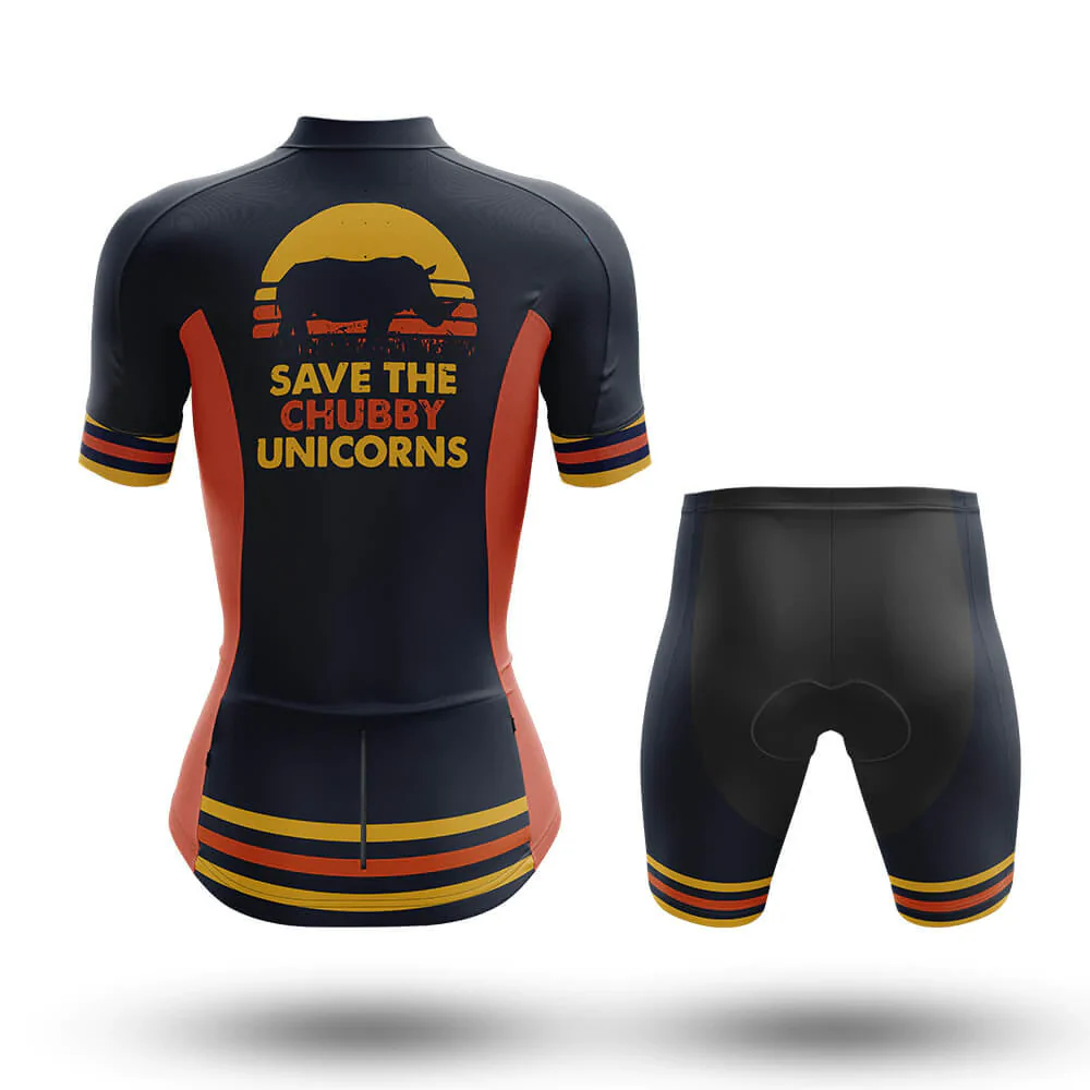 Save The Chubby Unicorns Women's Short Sleeve Cycling Kit - Image 2