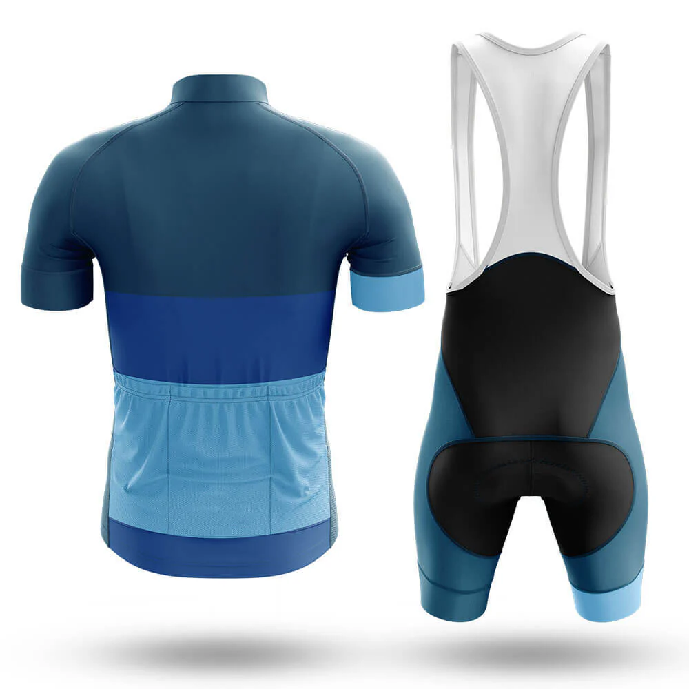 Simple Blue Men's Short/Long Sleeve Cycling Kit - Image 2