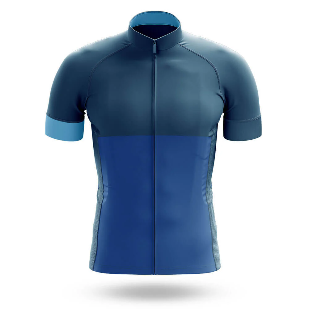 Simple Blue Men's Short/Long Sleeve Cycling Kit - Image 3