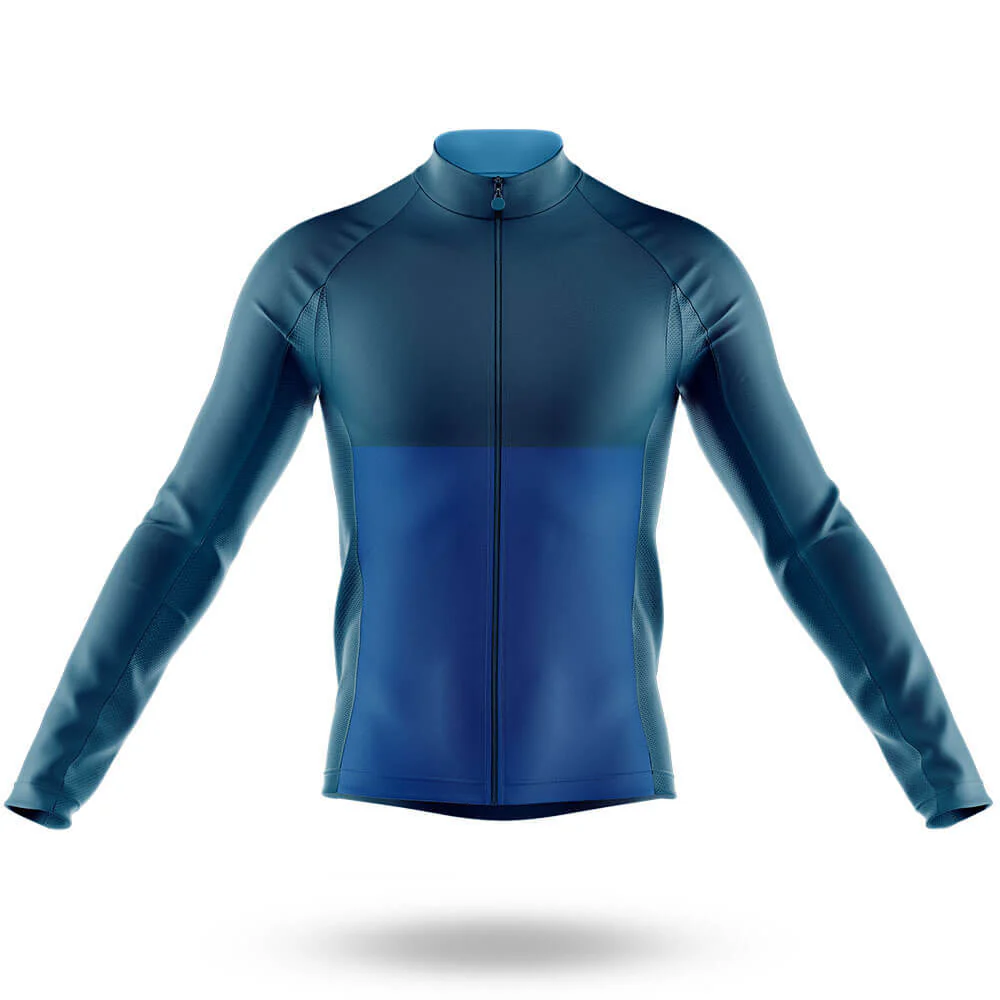 Simple Blue Men's Short/Long Sleeve Cycling Kit - Image 5