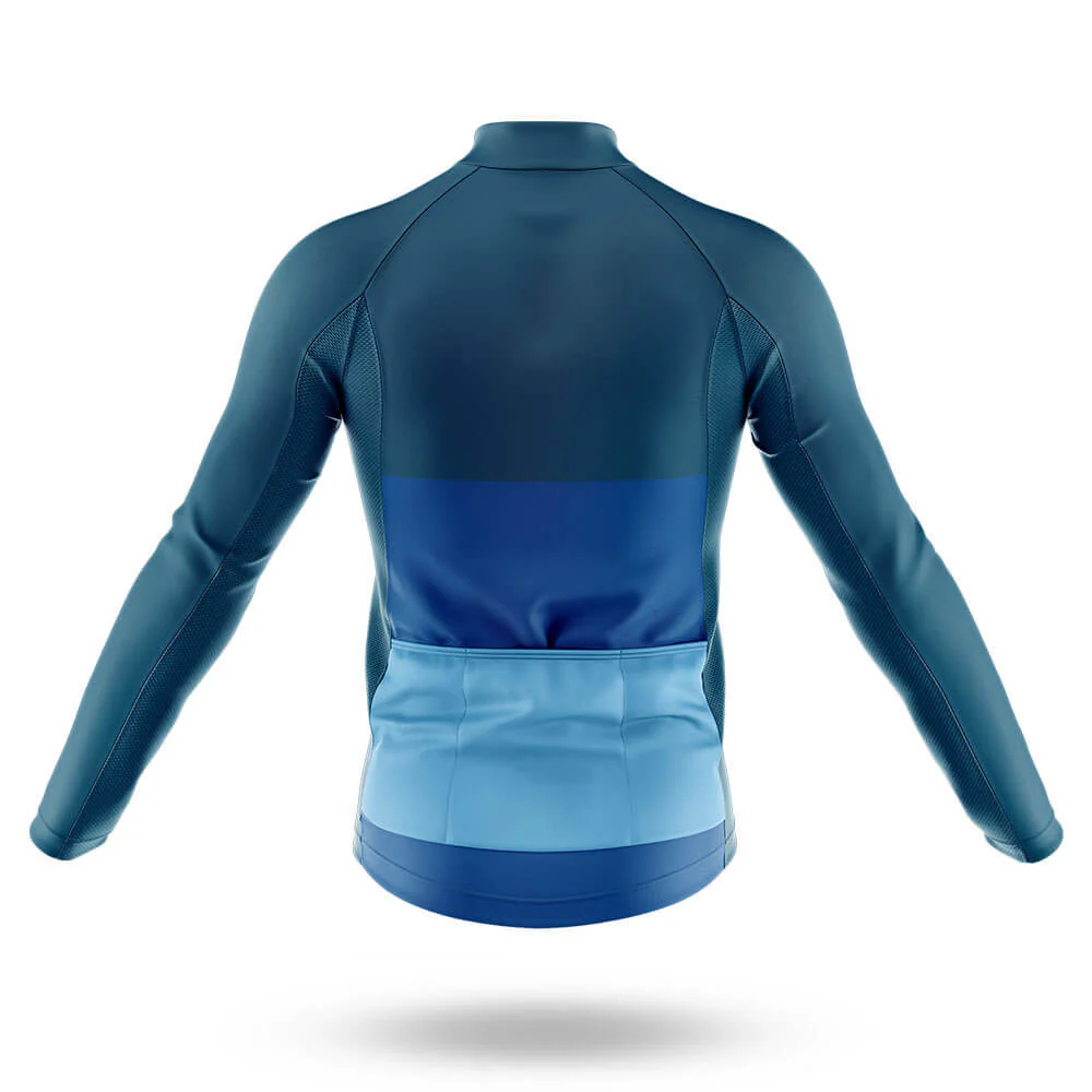 Simple Blue Men's Short/Long Sleeve Cycling Kit - Image 6