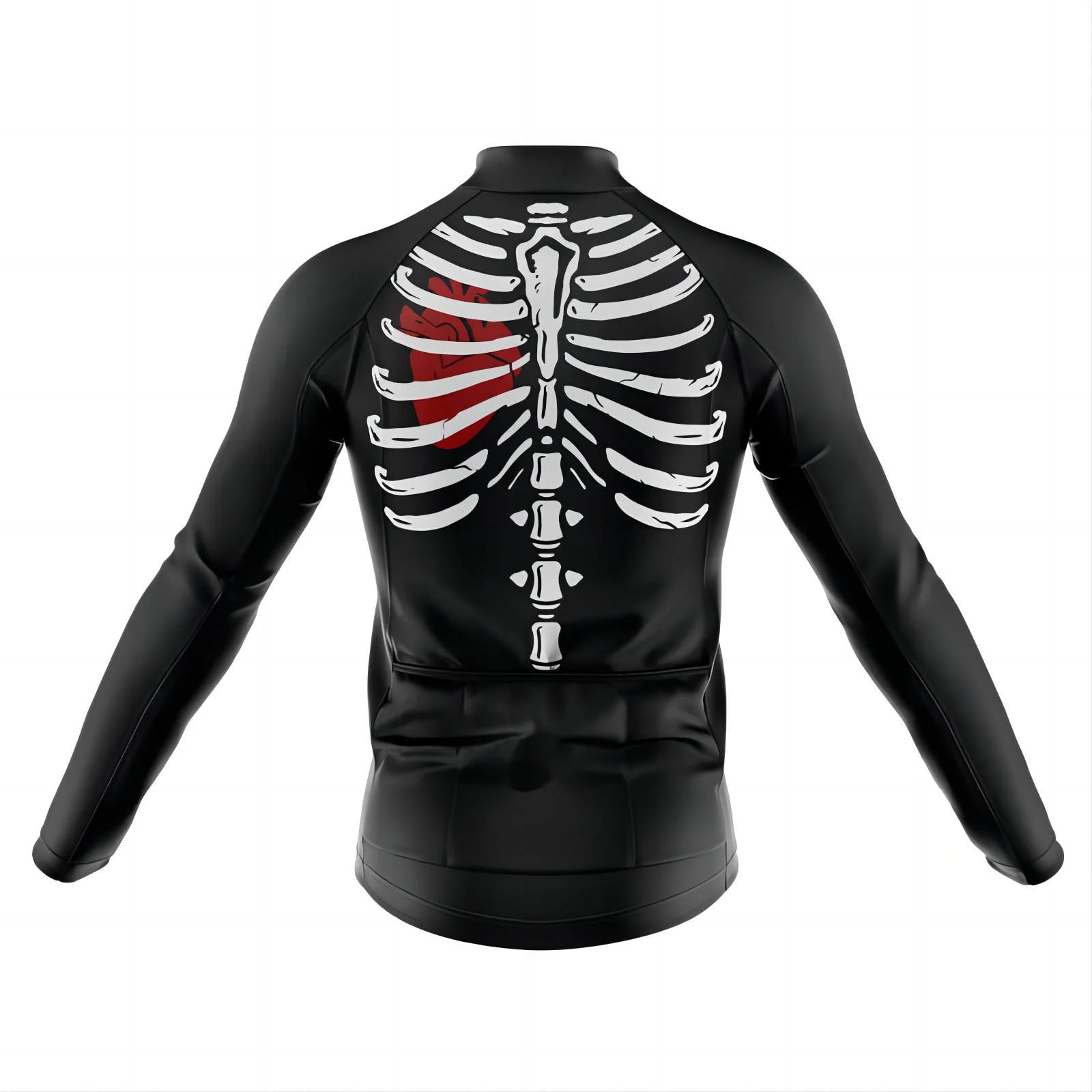 Skeleton Men's Long Sleeve Cycling Jersey - Image 2