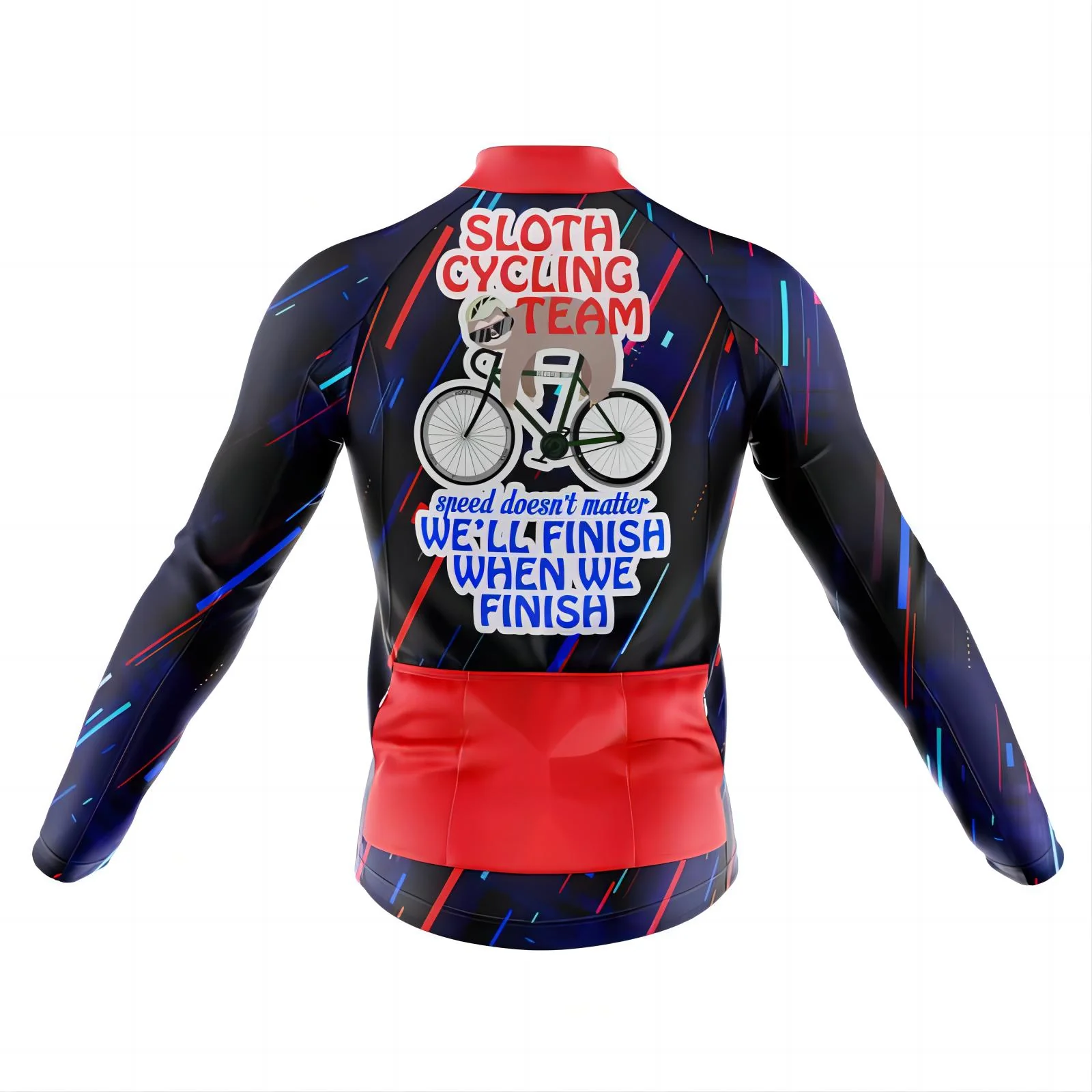 Sloth Cycling Team Men's Long Sleeve Cycling Jersey - Image 2