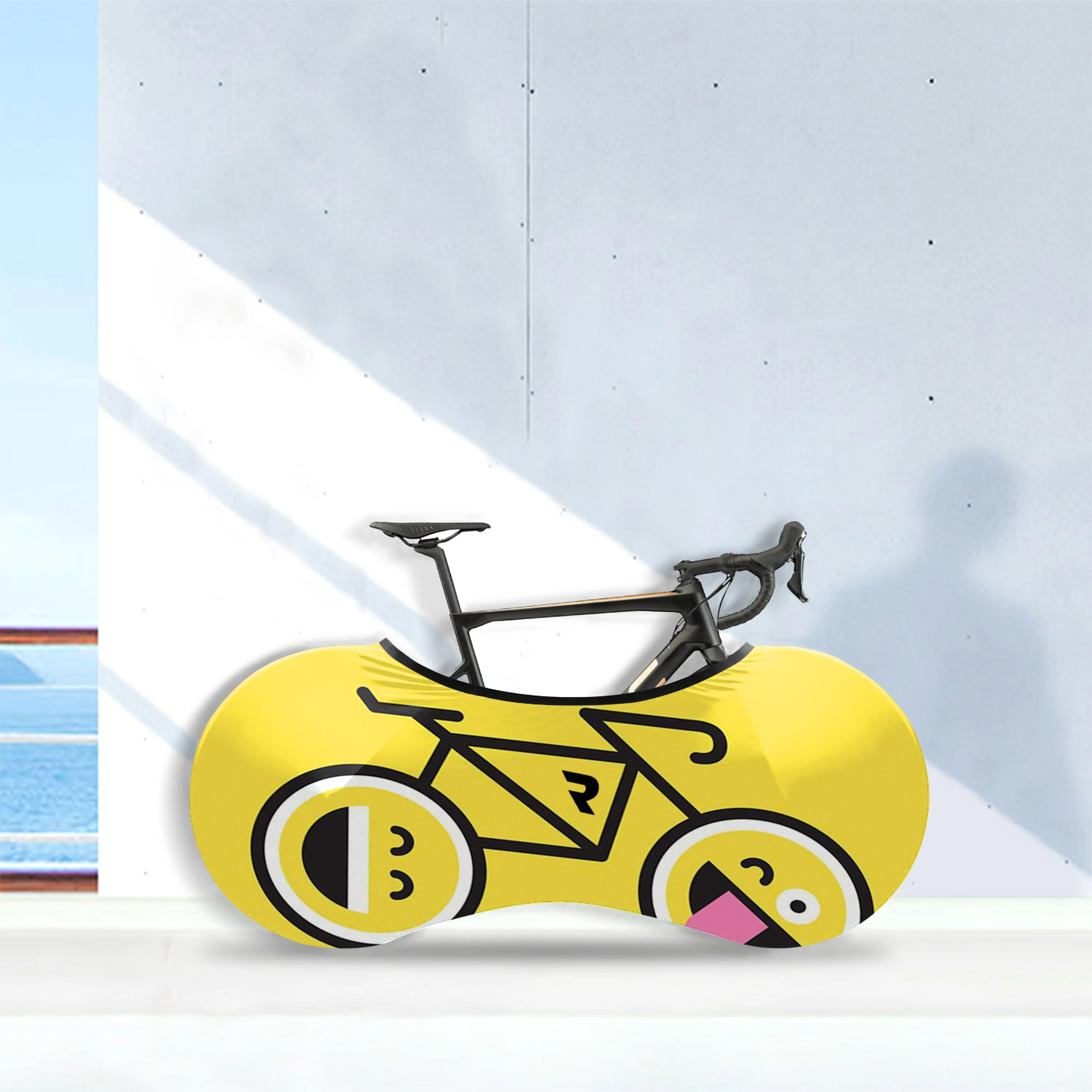 Smiling Emoticon Riding Bicycle Wheels Cover - Image 2