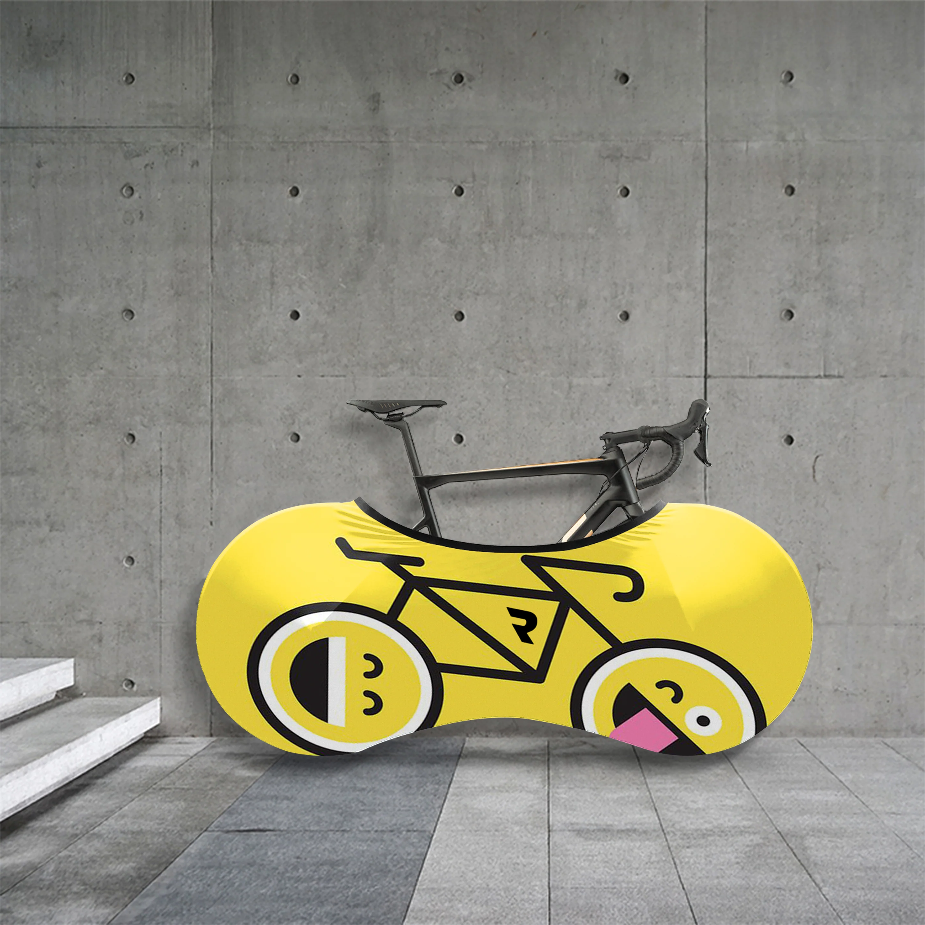 Smiling Emoticon Riding Bicycle Wheels Cover - Image 3