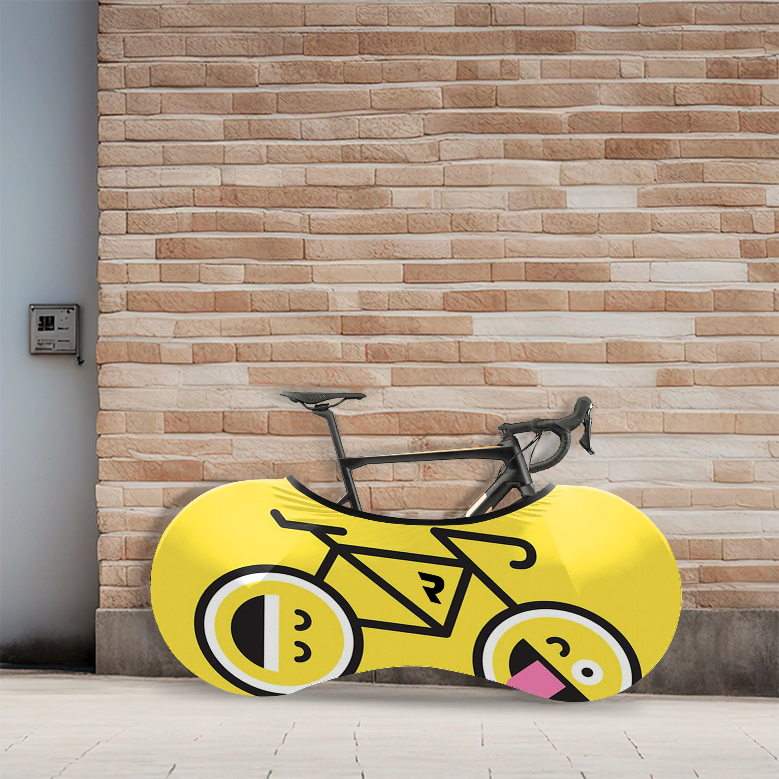 Smiling Emoticon Riding Bicycle Wheels Cover - Image 5