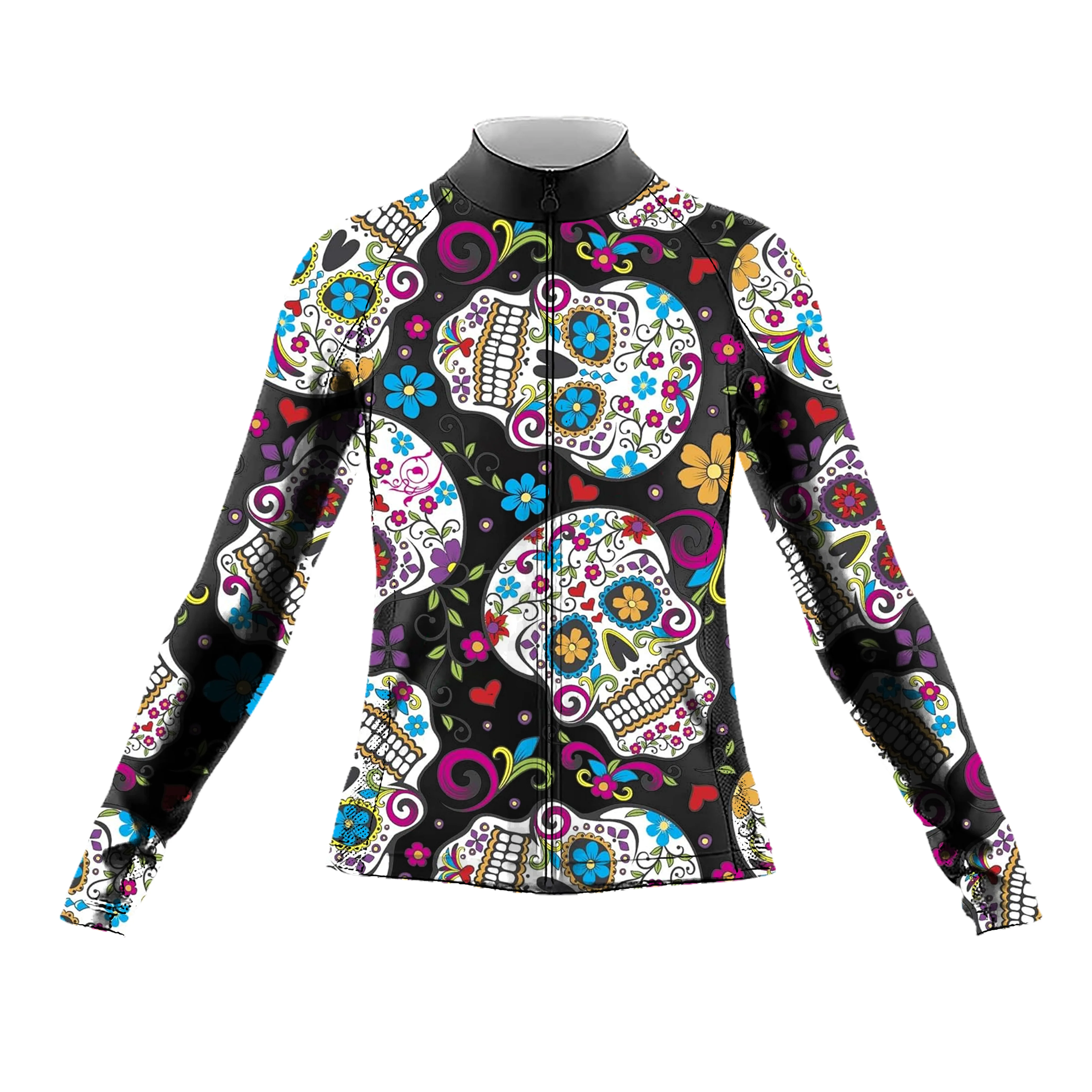 Sugar Skull Women's Long Sleeve Cycling Kit - Image 3