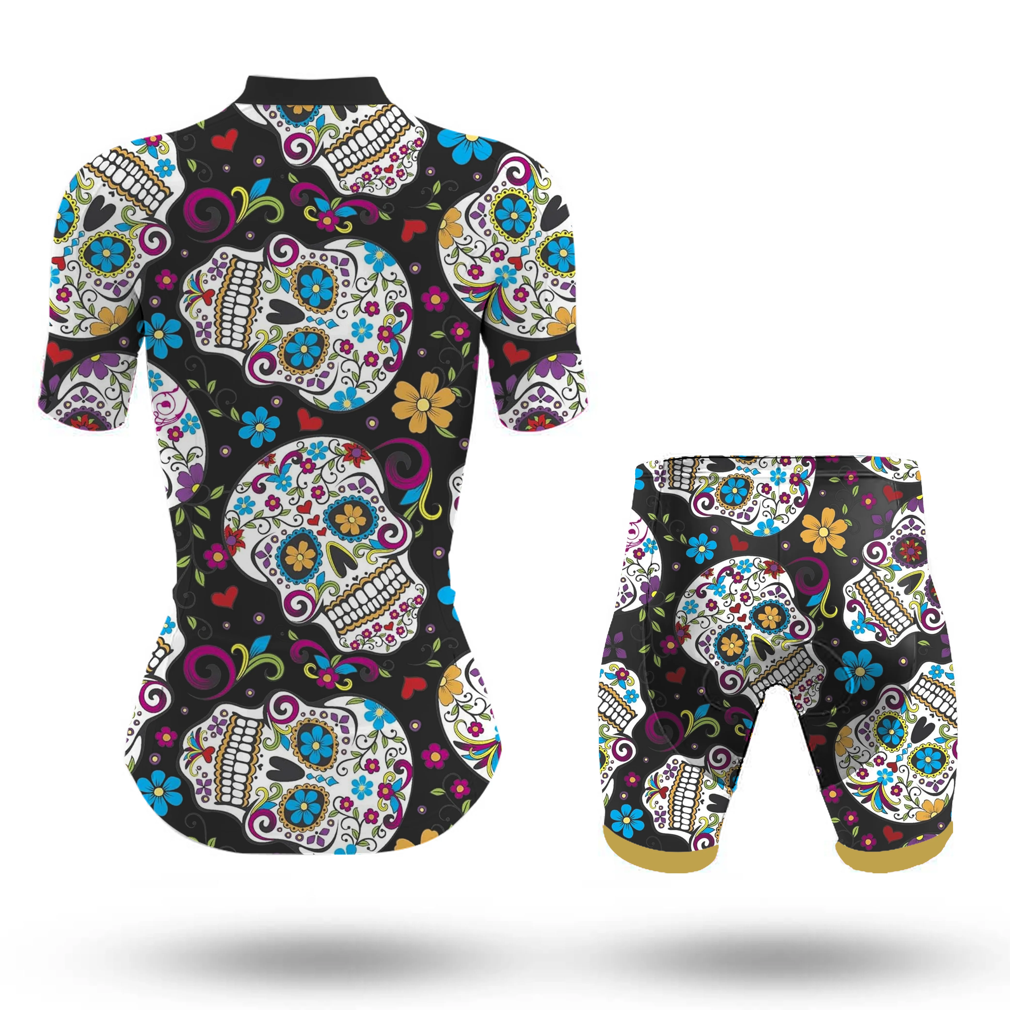 Sugar Skull Women's Short Sleeve Cycling Kit - Image 2