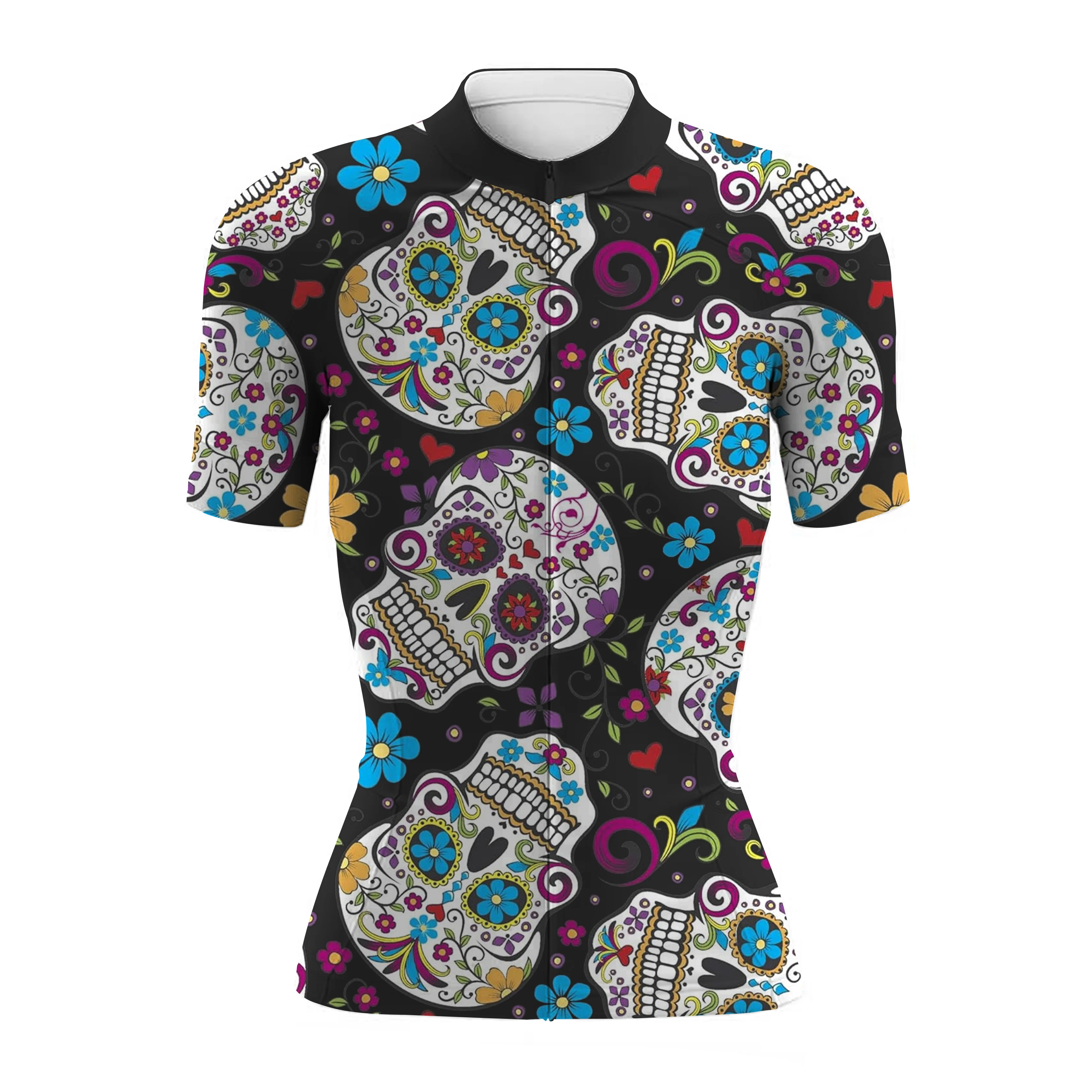 Sugar Skull Women's Short Sleeve Cycling Kit - Image 3