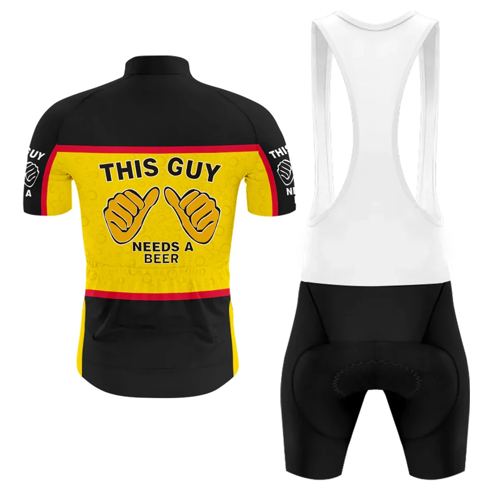 This Guy Needs A Beer Men's Short Sleeve Cycling Kit - Image 2