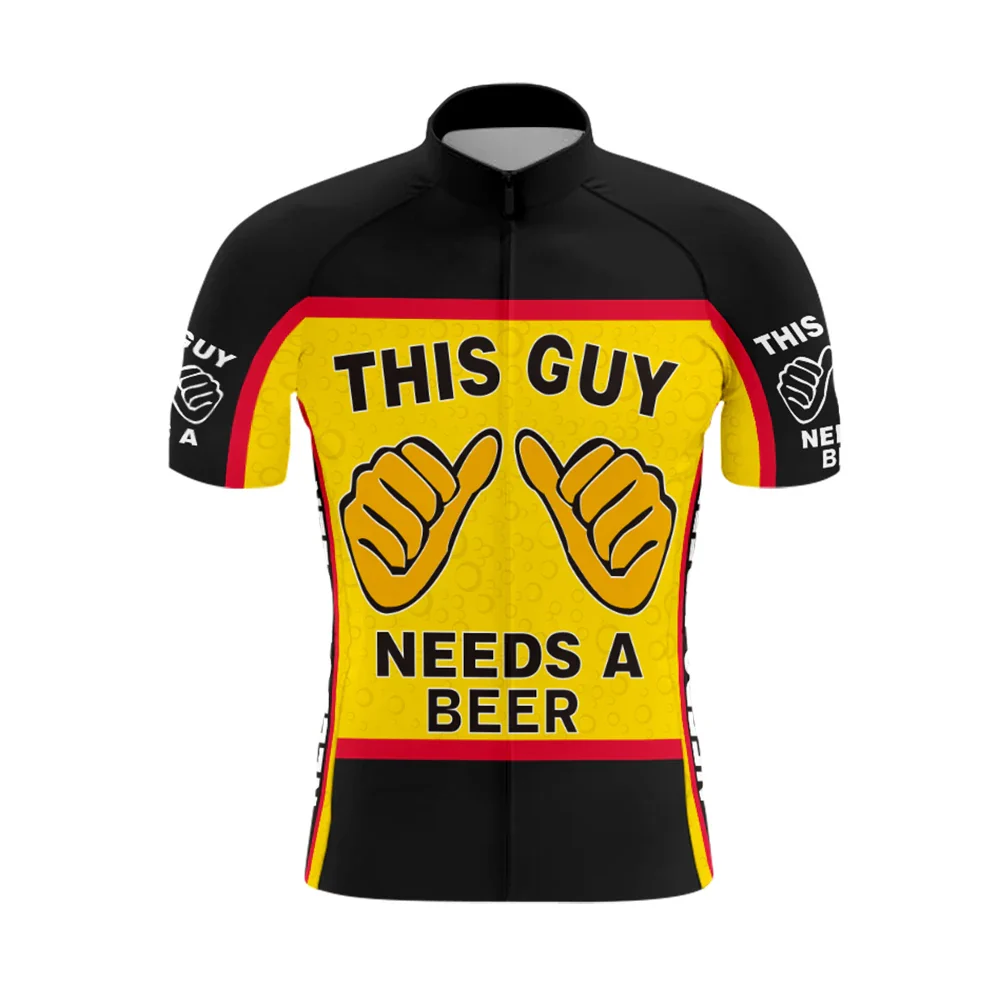 This Guy Needs A Beer Men's Short Sleeve Cycling Kit - Image 3