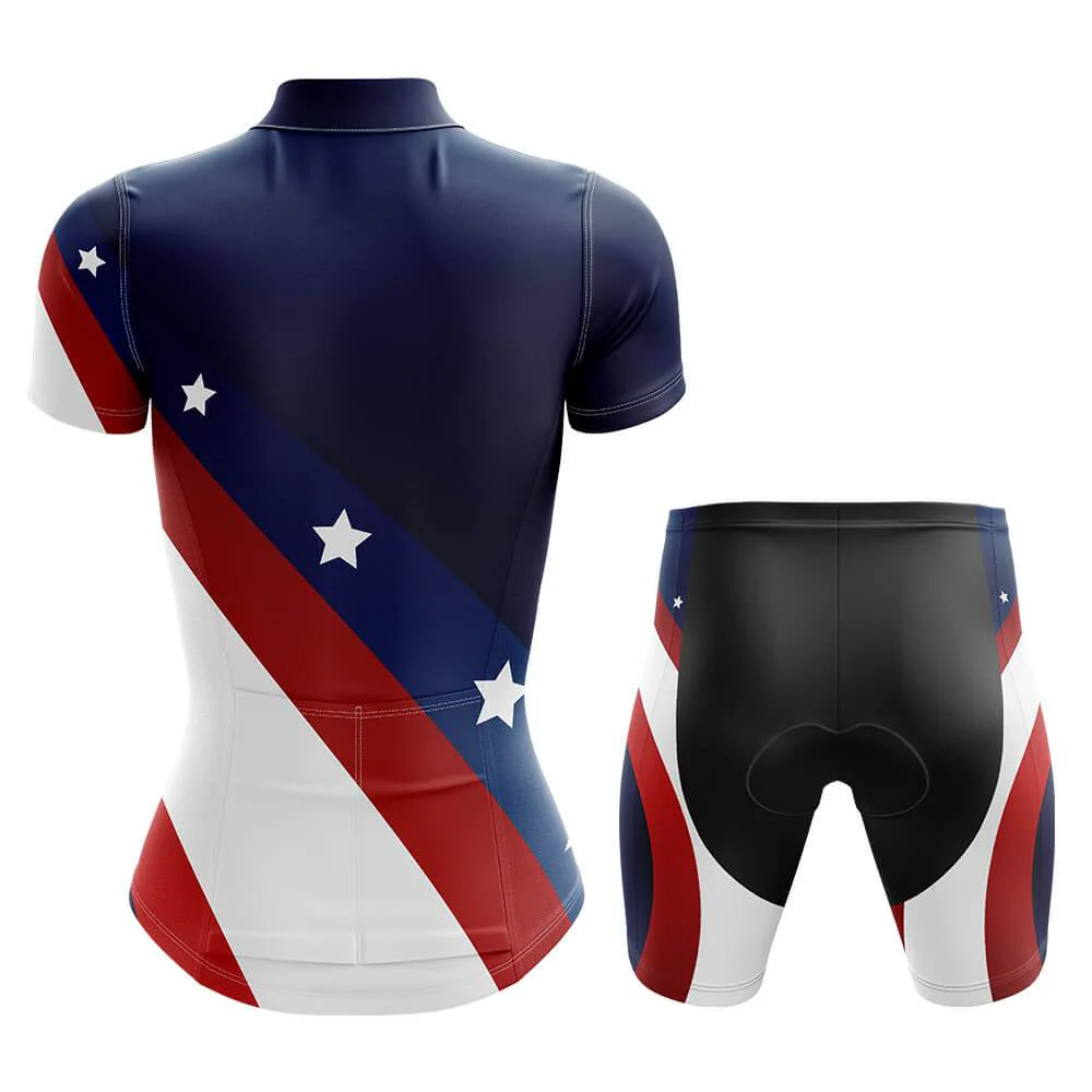 USA Flag Women's Short Sleeve Cycling Kit - Image 2
