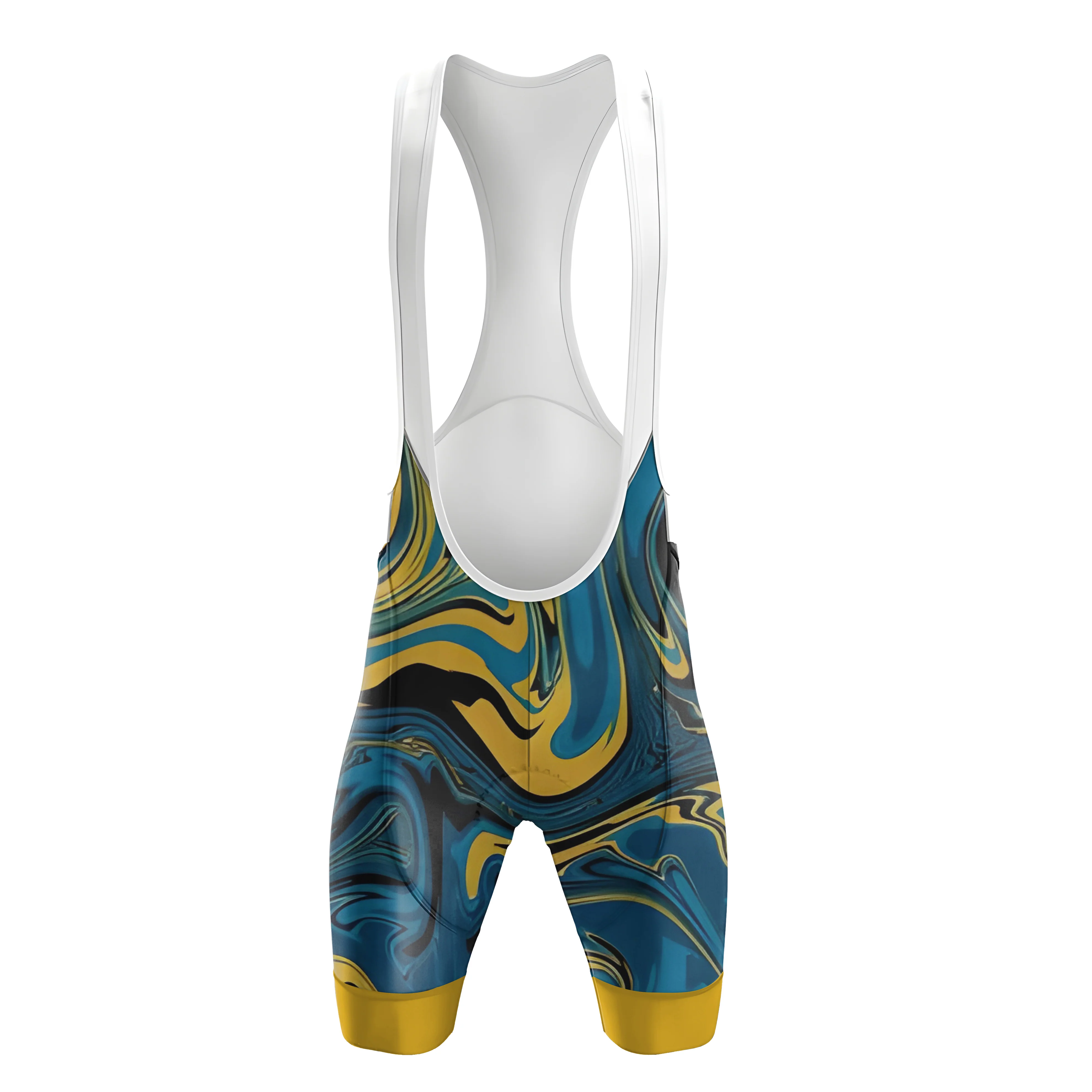 Yellow Blue Color Abstract Women's Short Sleeve Cycling Kit - Image 5