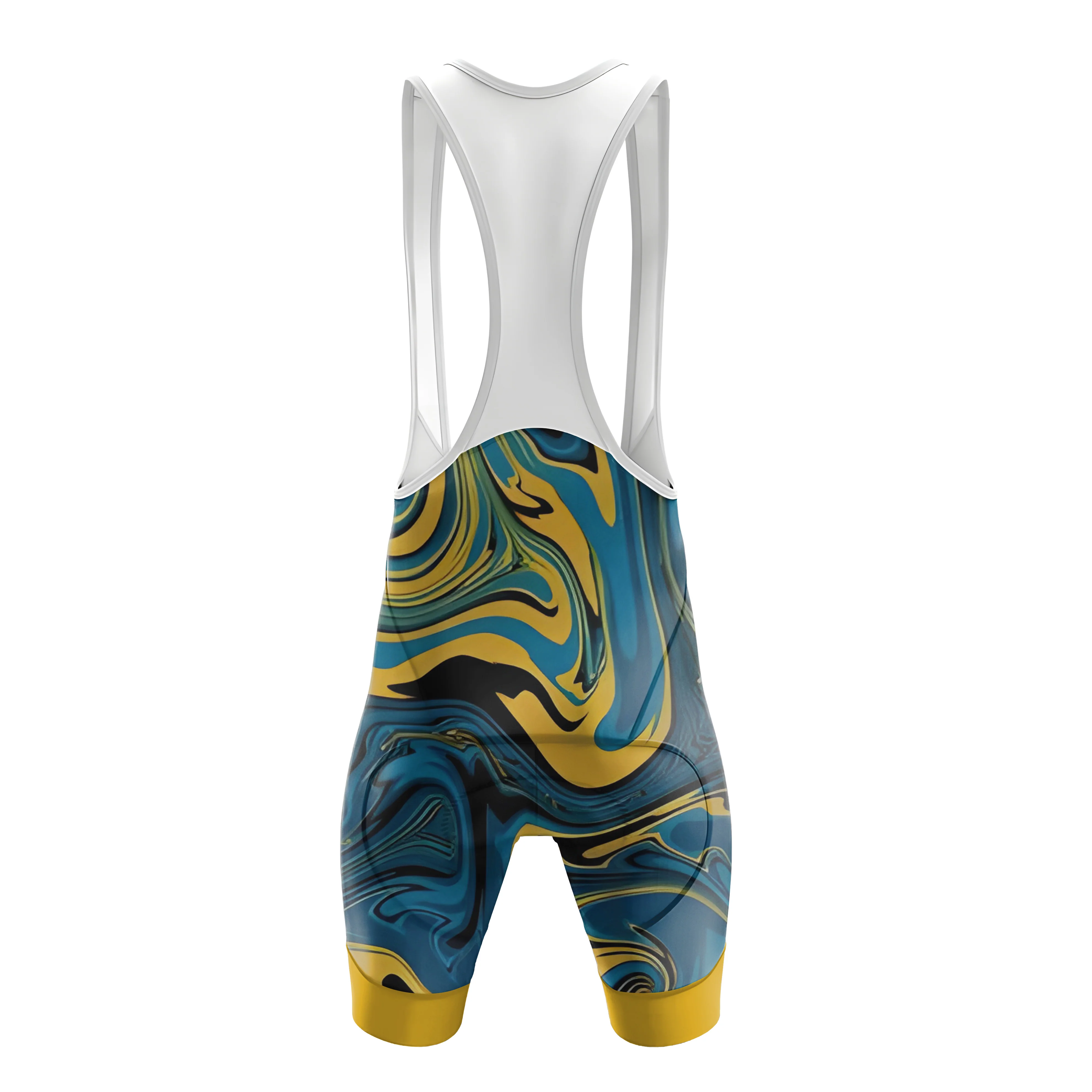 Yellow Blue Color Abstract Women's Short Sleeve Cycling Kit - Image 6