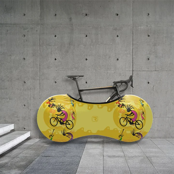 Yellow Kokopelli Bicycle Wheels Cover - Image 4