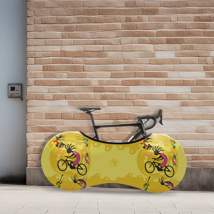 Yellow Kokopelli Bicycle Wheels Cover - Image 5